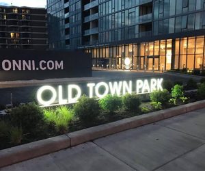 outdoor lighted monument channel letters